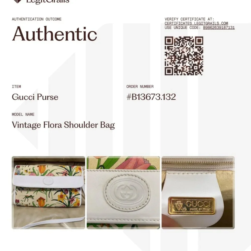 Gucci EUC Large Vintage Flora Shoulder Bag COA Floral Print Canvas - Picture 2 of 16